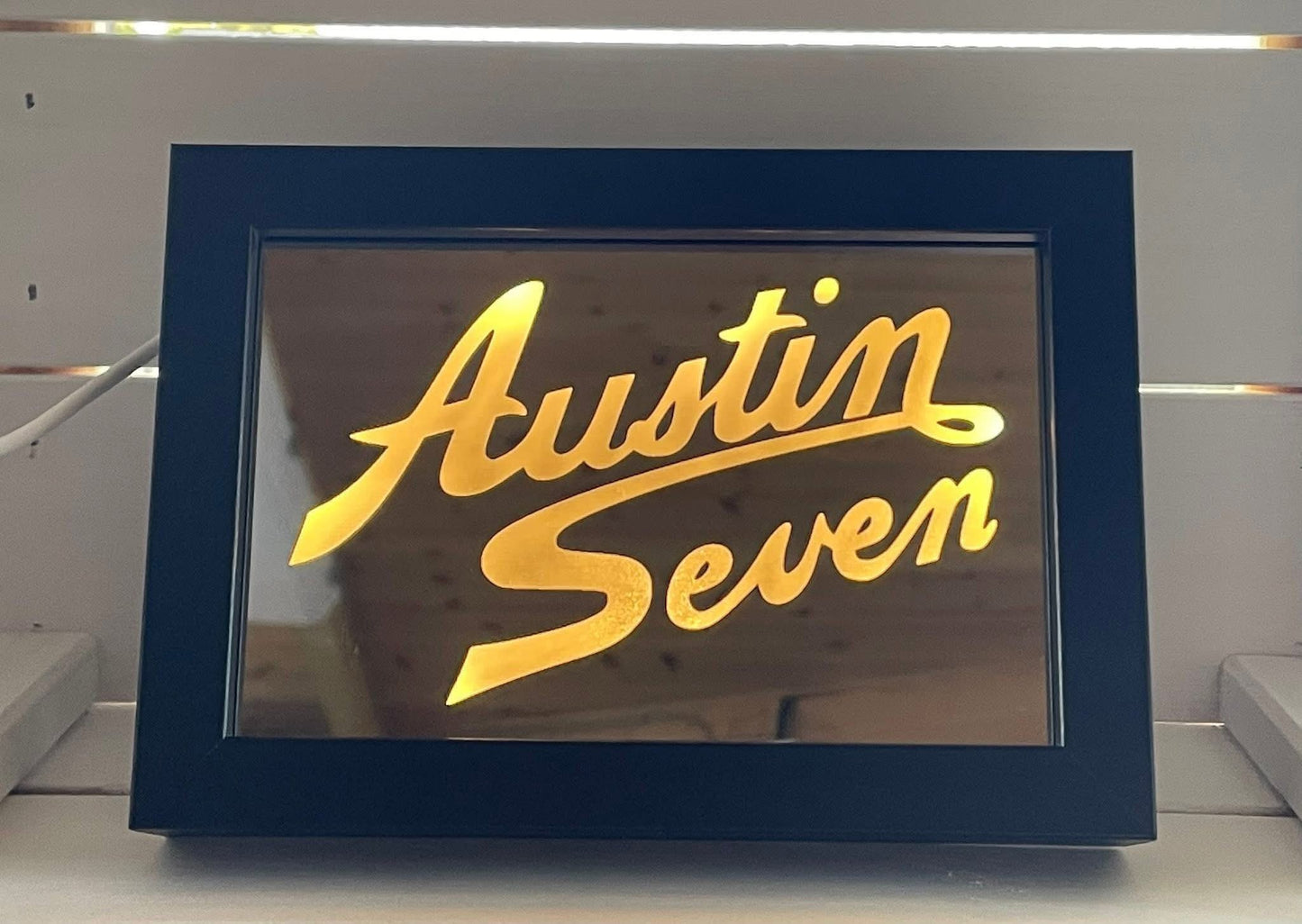 Austin Seven Script Mirror Light Box